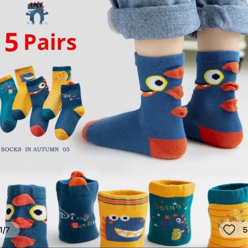 ๐ตโ 5 Pairs Autumn New Children's Socks Spring Winter Cotton Breathable